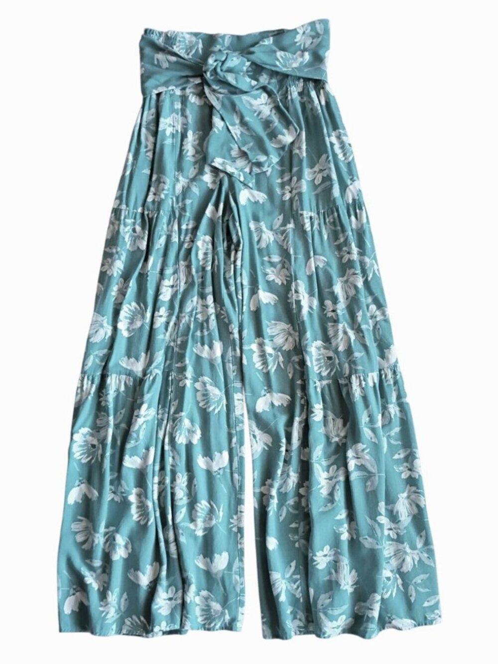 Sincerely Jules Teal Floral Wide Leg Jumpsuit Pants
